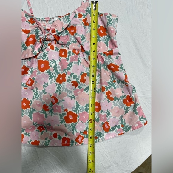 Free Assembly floral print women’s Tank top with tie front. Women’s size M - Picture 6 of 14